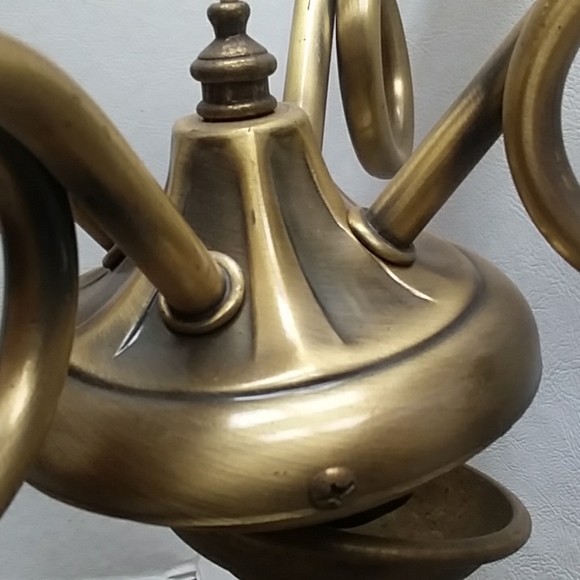 Vintage Brass Ceiling Light Fixture - Picture 10 of 11